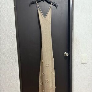 Meshki Suki Metallic Knit Maxi Dress - Gold